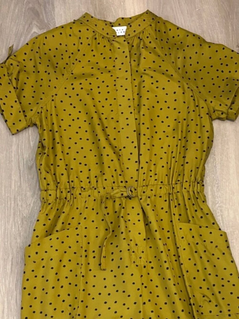 Tanya Taylor Women's Short Sleeves Tapered Leg Polka Dot Jumpsuit Size 6